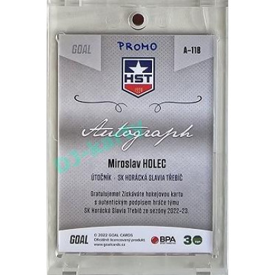 2022/23 Goal Cards Chance Liga 2. série #118 Miroslav Holec Autograph 1of1 EXPO PROMO