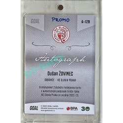 2022/23 Goal Cards Chance Liga 2. série #129 Dušan Žovinec Autograph 1of2 EXPO PROMO