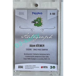 2022/23 Goal Cards Chance Liga 2. série #160 Adam Křemen Autograph 1of3 EXPO PROMO