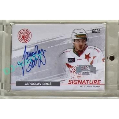 2022/23 Goal Cards Chance Liga #S-JZ Jaroslav Brož Signature Expo 1of5 Silver