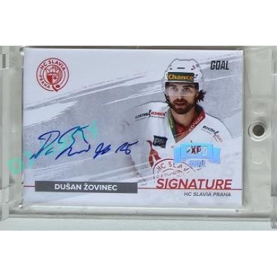 2022/23 Goal Cards Chance Liga #S-DZ Dušan Žovinec Signature Expo 1of5 Silver