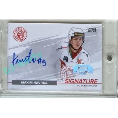2022/23 Goal Cards Chance Liga #S-MH Maxim Havrda Signature Expo 1of5 Silver