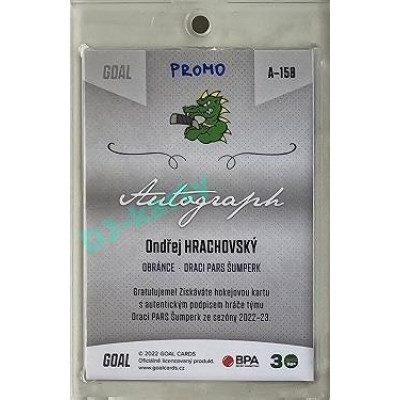 2022/23 Goal Cards Chance Liga 2. série #158 Ondřej Hrachovský Autograph 1of1 EXPO PROMO