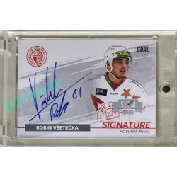 2022/23 Goal Cards Chance Liga #S-RV Robin Všetečka Signature Expo 1of5 Silver