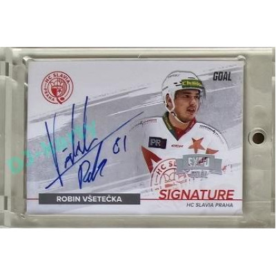 2022/23 Goal Cards Chance Liga #S-RV Robin Všetečka Signature Expo 1of5 Silver