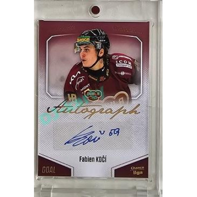 2022/23 Goal Cards Chance Liga 2. série #86 Fabien Kočí Autograph 1of1 EXPO PROMO