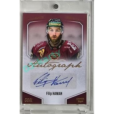 2022/23 Goal Cards Chance Liga 2. série #87 Filip Haman Autograph 1of1 EXPO PROMO