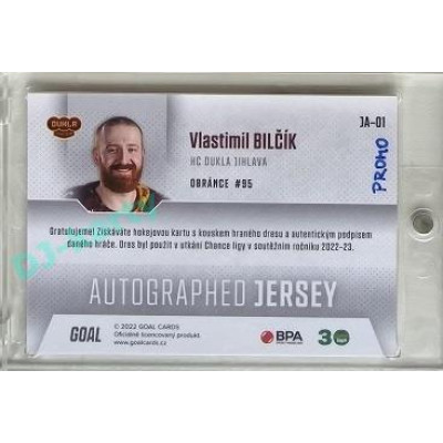2022/23 Goal Cards Chance #JA-01 Vlastimil Bilčík Autographed Jersey 1of1 EXPO PROMO