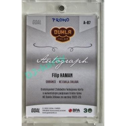2022/23 Goal Cards Chance Liga 2. série #87 Filip Haman Autograph 1of1 EXPO PROMO