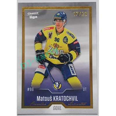 2022/23 Goal Cards Chance Liga 1. série #100 Matouš Kratochvil Gold 17/23