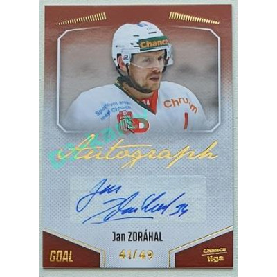 2022/23 Goal Cards Chance Liga 2. série #145 Jan Zdráhal Autograph xx/49