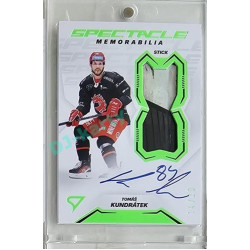 2023/24 Sportzoo ELH 2. serie #SM-TK Tomáš Kundrátek Spectacle Memorabilia Neon Green Auto 14/20
