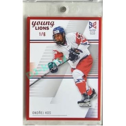 2023/24 Legendary Cards Hlinka Gretzky Cup Young Lions #22 Ondřej Kos Frame Red 1/6