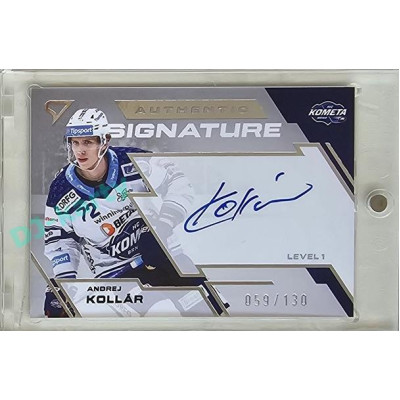 2023/24 Sportzoo ELH 1. série #SL1-AK Andrej Kolár Authentic Signature Level 1 xxx/130