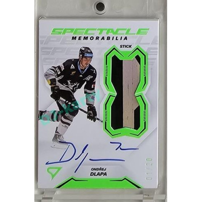 2023/24 Sportzoo ELH 2. serie #SM-OD Ondřej Dlapa Spectacle Memorabilia Neon Green Auto 01/20