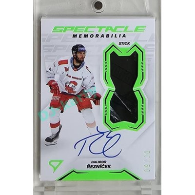 2023/24 Sportzoo ELH 2. serie #SM-DR Dalibor Řezníček Spectacle Memorabilia Neon Green Auto 09/20