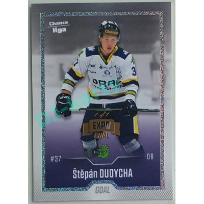 2022/23 Goal Cards Chance Liga 1. série #178 Štěpán Dudycha Expo Pard. Rainbow Dotted 1/1