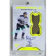 2023/24 Sportzoo ELH 2. serie #SM-AN Adam Najman Spectacle Memorabilia Neon Yellow Auto 05/10