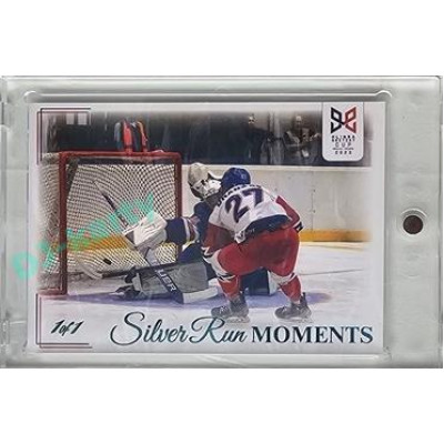 2023/24 Legendary Cards Hlinka Gretzky Cup Young Lions #SRM-16 Samuel Drančák s USA skóroval na 4:1 Silver Run Moments Ice Water 1/1
