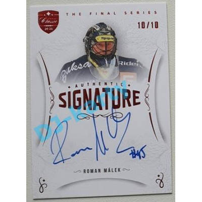 2021/22 OFS The Final Series Roman Málek #TFS-RM 10/10 Authentic Signature Red