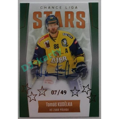 2022/23 Goal Cards Chance Liga 1. série #ST-7 Tomáš Kudělka Chance Liga Stars Autograph 07/49
