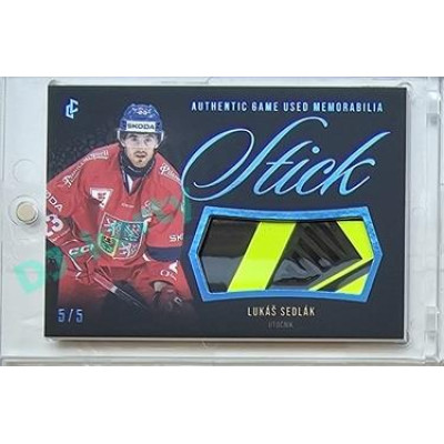 2023/24 LC Expectations Road to Prague #GUM-05 Lukáš Sedlák Stick Authentic Game Used Memorabilia Blue 5/5