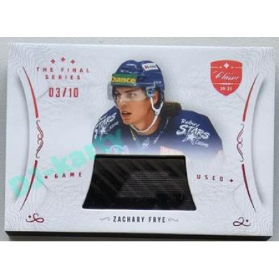 2021/22 OFS The Final Series Zachary Frye #STI-FRZ 03/10 Game Used Red