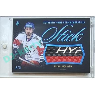 2023/24 LC Expectations Road to Prague #GUM-08 Michal Moravčík Stick Authentic Game Used Memorabilia Blue 2/5