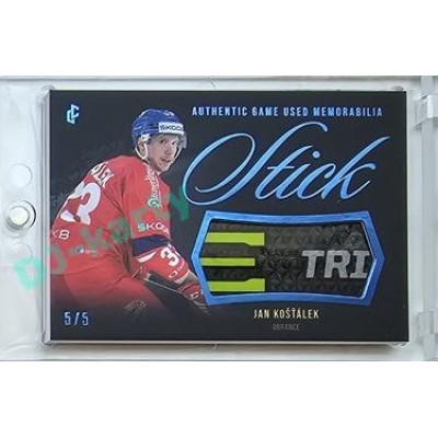 2023/24 LC Expectations Road to Prague #GUM-09 Jan Košťálek Stick Authentic Game Used Memorabilia Blue 5/5
