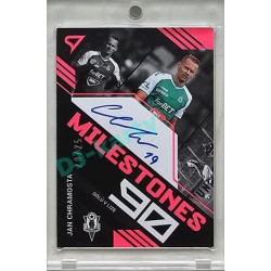 2023/24 Sportzoo Fortuna Liga 2. série #MSS-CH Jan Chramosta Milestones Neon Pink Auto 20/25