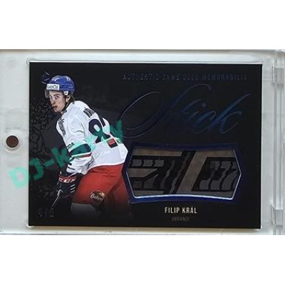 2023/24 LC Expectations Road to Prague #GUM-17 Filip Král Stick Authentic Game Used Memorabilia Blue 4/5