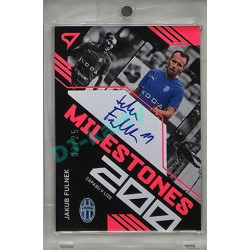 2023/24 Sportzoo Fortuna Liga 2. série #MSS-JF Jakub Fulnek Milestones Neon Pink Auto 02/25