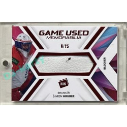 2023 MK reprezentace #GUM-24 Šimon Hrubec Game Used Memorabilia RED 6/25