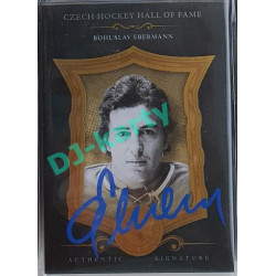 2020 OFS Síň slávy českého hokeje Bohuslav Ebermann #SSCH-BEB 06/20 Black Authentic Signature Blue