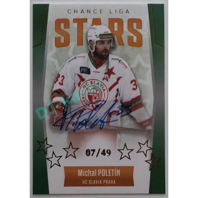 2022/23 Goal Cards Chance Liga 1. série #ST-8 Michal Poletín Chance Liga Stars Autograph 07/49