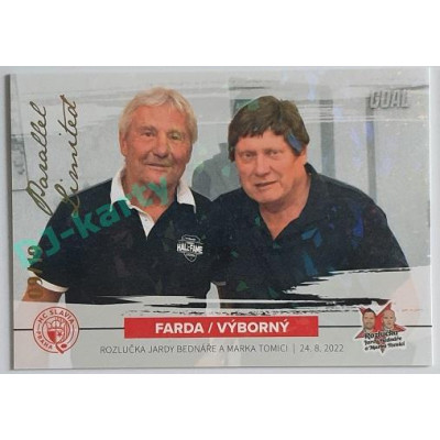 2022/23 Goal Cards Chance Liga 1. série #43 Farda / Výborný Rozlučka Slavia Parallel 09/19