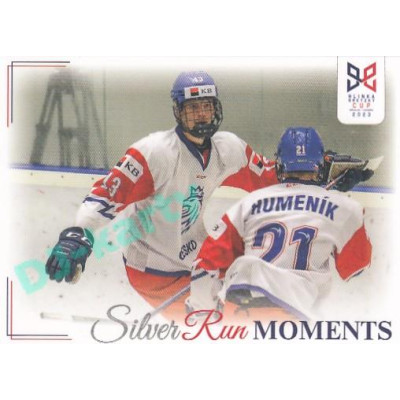 2023/24 Legendary Cards Hlinka Gretzky Cup Young Lions #SRM-23 Česká radost v duelu s Německem Silver Run Moments