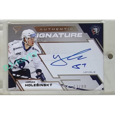 2023/24 Sportzoo ELH 1. série #SL2-AH Adrián Holešinský Authentic Signature Level 2 xx/80