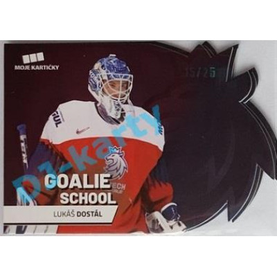 2020 MK reprezentace Lukáš Dostál #3 15/25 Goalie School Die-cut Blue