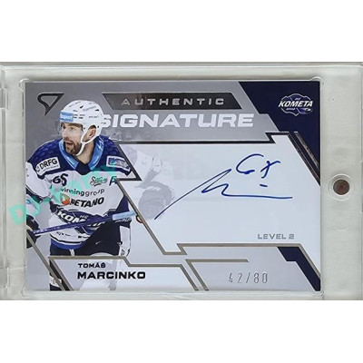 2023/24 Sportzoo ELH 1. série #SL2-TM Tomáš Marcinko Authentic Signature Level 2 xx/80