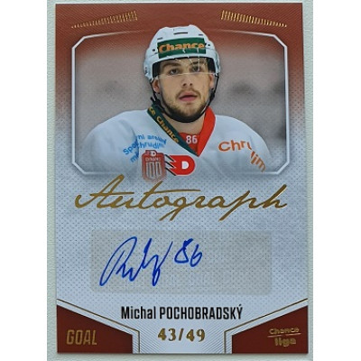 2022/23 Goal Cards Chance Liga 2. série #149 Michal Pochobradský Autograph xx/49