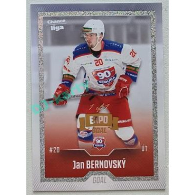 2022/23 Goal Cards Chance Liga Update #486 Jan Bernovský Expo Rainbow Dotted 1/1