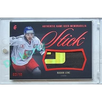 2023/24 LC Expectations Road to Prague #GUM-14 Radan Lenc Stick Authentic Game Used Memorabilia Red 03/10