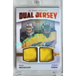 2023/24 Goal cards Chance Liga 2. série #JD-16 Martin Michajlov / Vladislav Habal EXPO Game Used Material Dual Jersey red 1/2