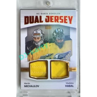 2023/24 Goal cards Chance Liga 2. série #JD-16 Martin Michajlov / Vladislav Habal EXPO Game Used Material Dual Jersey red 1/2