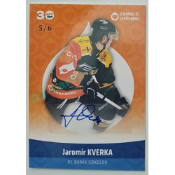 2022/23 Goal cards Chance Liga O kapku lepší hokej #KN-09 Jaromír Kverka Autograph 5/6