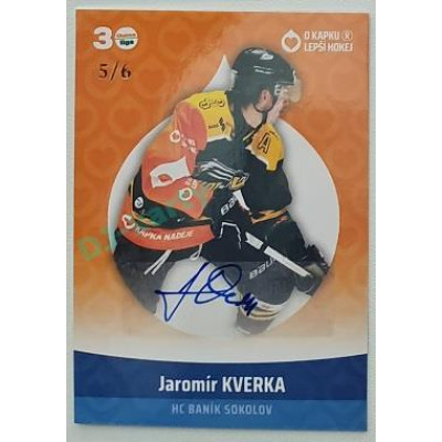 2022/23 Goal cards Chance Liga O kapku lepší hokej #KN-09 Jaromír Kverka Autograph 5/6