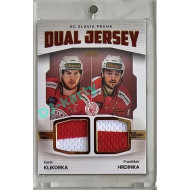2023/24 Goal cards Chance Liga 2. série #JD-14 Karel Klikorka / František Hrdinka EXPO Game Used Material Dual Jersey red 1/2