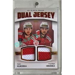 2023/24 Goal cards Chance Liga 2. série #JD-14 Karel Klikorka / František Hrdinka EXPO Game Used Material Dual Jersey red 1/2