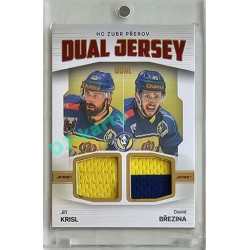 2023/24 Goal cards Chance Liga 2. série #JD-11 Jiří Krisl / David Březina EXPO Game Used Material Dual Jersey red 1/2